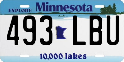 MN license plate 493LBU