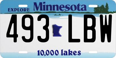 MN license plate 493LBW