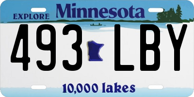 MN license plate 493LBY