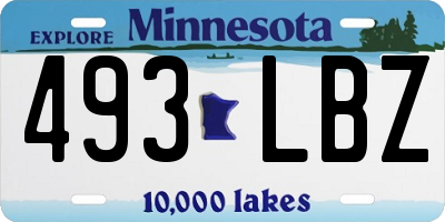 MN license plate 493LBZ