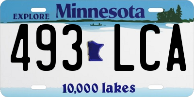 MN license plate 493LCA