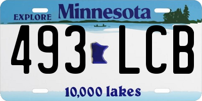 MN license plate 493LCB
