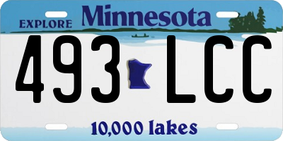 MN license plate 493LCC