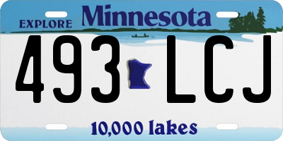 MN license plate 493LCJ