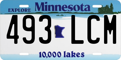 MN license plate 493LCM