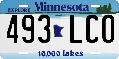 MN license plate 493LCO