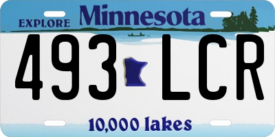 MN license plate 493LCR