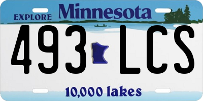 MN license plate 493LCS