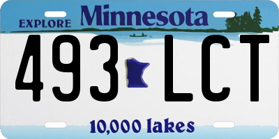 MN license plate 493LCT