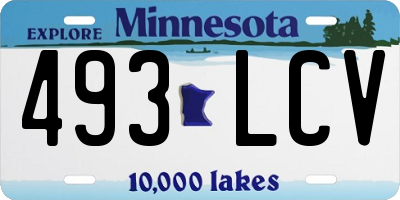 MN license plate 493LCV