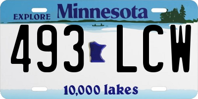 MN license plate 493LCW