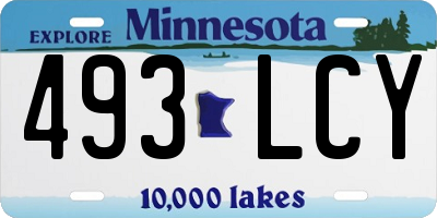 MN license plate 493LCY