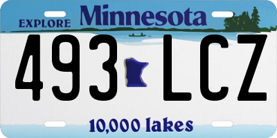 MN license plate 493LCZ