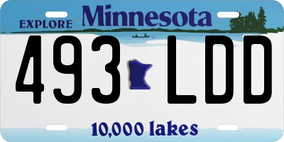 MN license plate 493LDD