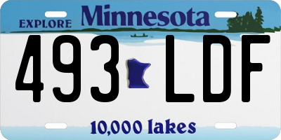 MN license plate 493LDF