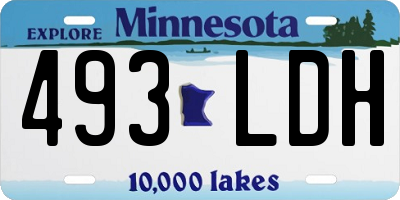 MN license plate 493LDH