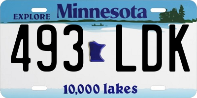 MN license plate 493LDK