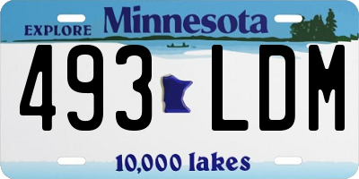 MN license plate 493LDM