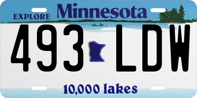 MN license plate 493LDW