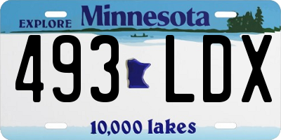 MN license plate 493LDX