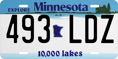 MN license plate 493LDZ