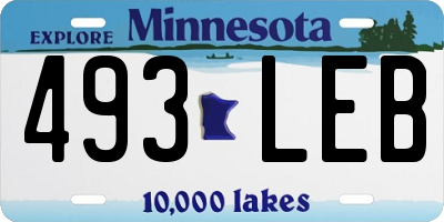 MN license plate 493LEB