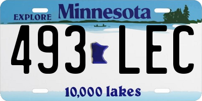 MN license plate 493LEC