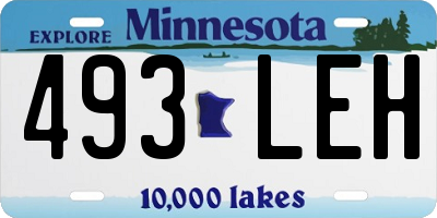 MN license plate 493LEH