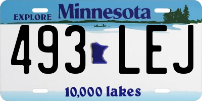 MN license plate 493LEJ