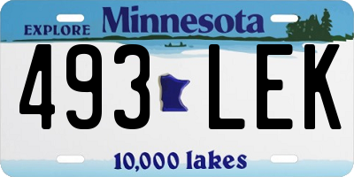 MN license plate 493LEK