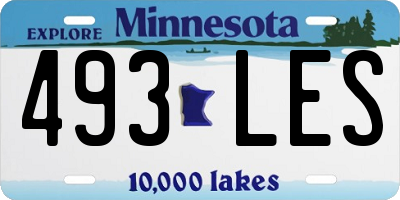 MN license plate 493LES