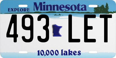 MN license plate 493LET