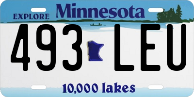 MN license plate 493LEU