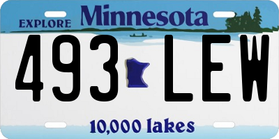 MN license plate 493LEW