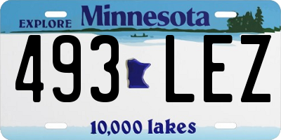 MN license plate 493LEZ