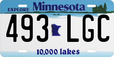 MN license plate 493LGC