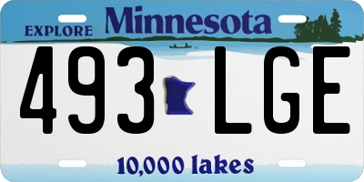 MN license plate 493LGE