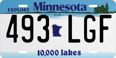MN license plate 493LGF