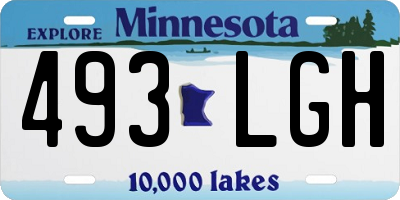 MN license plate 493LGH