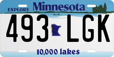 MN license plate 493LGK