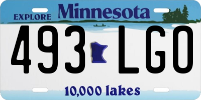 MN license plate 493LGO