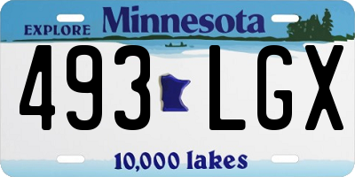 MN license plate 493LGX