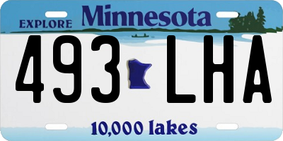 MN license plate 493LHA