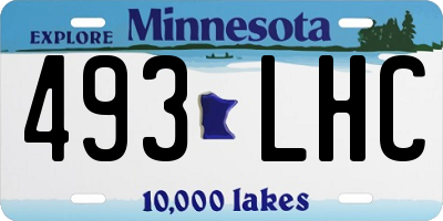 MN license plate 493LHC