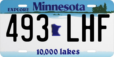 MN license plate 493LHF