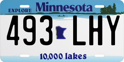 MN license plate 493LHY
