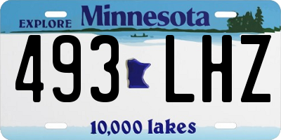 MN license plate 493LHZ