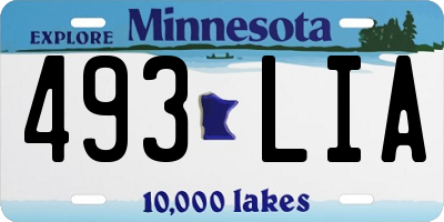 MN license plate 493LIA