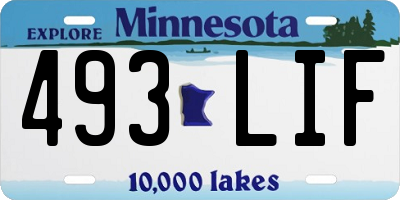 MN license plate 493LIF