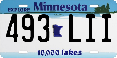 MN license plate 493LII